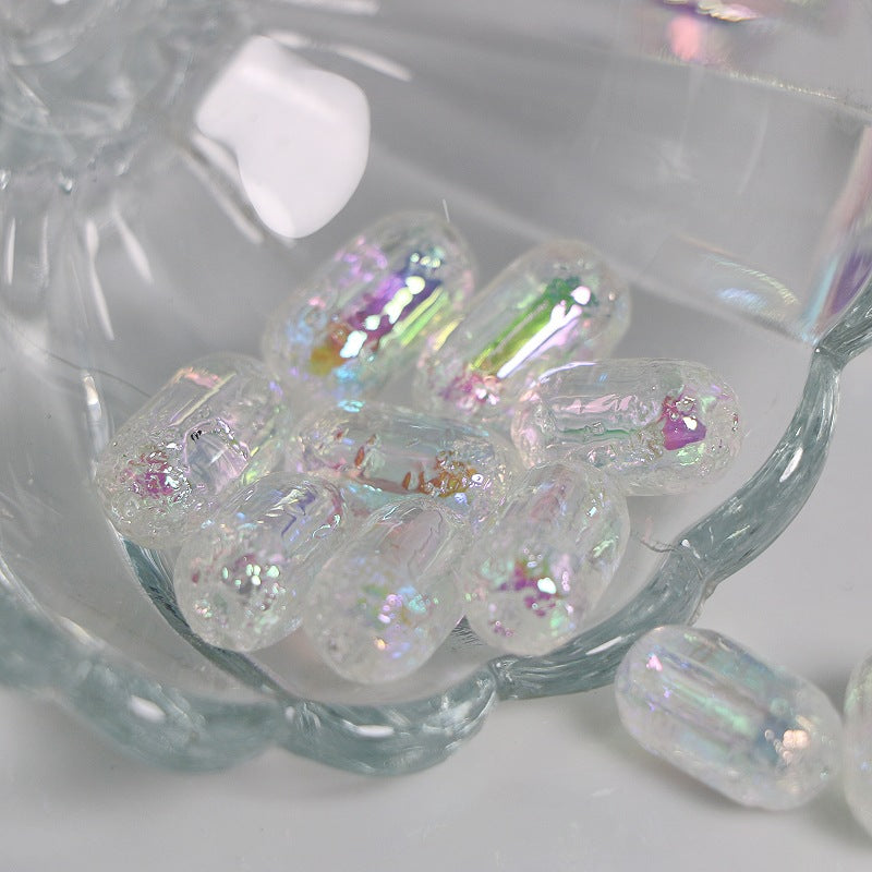 Wholesale 50pcs 14*9MM Crinkle Symphony Glacier Round Acrylic Beads